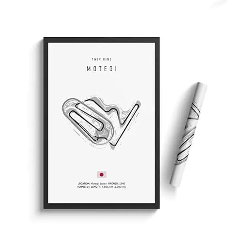 WSJIJY Leinwanddruck Schwarz-Weißes Retro-Poster „Formel 1 Imola Monaco Monza Circuit“ Hochauflösendes Leinwand-Poster Heimdekoration 15 X 20 cm Ohne Rahmen von WSJIJY