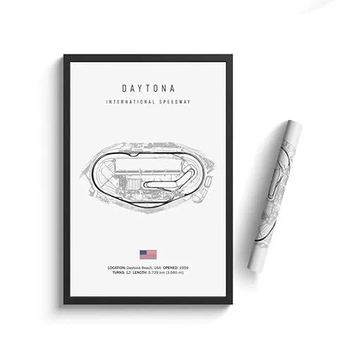 WSJIJY Leinwanddruck Schwarz-Weißes Retro-Poster „Formel 1 Imola Monaco Monza Circuit“ Hochauflösendes Leinwand-Poster Heimdekoration 15 X 20 cm Ohne Rahmen von WSJIJY