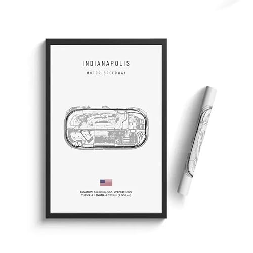 WSJIJY Leinwanddruck Schwarz-Weißes Retro-Poster „Formel 1 Imola Monaco Monza Circuit“ Hochauflösendes Leinwand-Poster Heimdekoration 15 X 20 cm Ohne Rahmen von WSJIJY