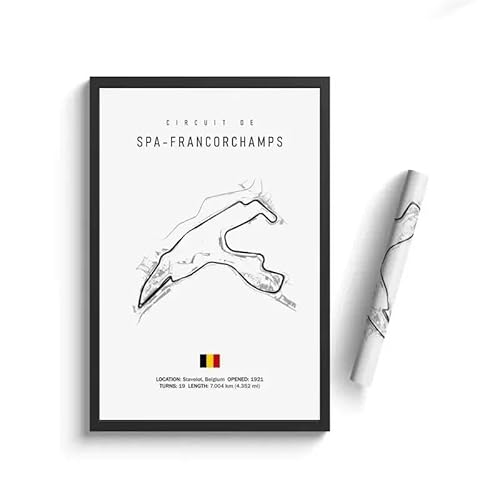 WSJIJY Leinwanddruck Schwarz-Weißes Retro-Poster „Formel 1 Imola Monaco Monza Circuit“ Hochauflösendes Leinwand-Poster Heimdekoration 15 X 20 cm Ohne Rahmen von WSJIJY