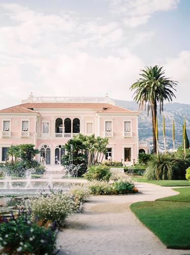 WSJIJY Leinwanddruck Vintage-Gemälde Pariser Architektur Landschaft Blaue Türen Und Rote Wand Poster Leinwandgemälde Wandkunst Bilder Heimdekoration 60 X 90 cm Ohne Rahmen von WSJIJY