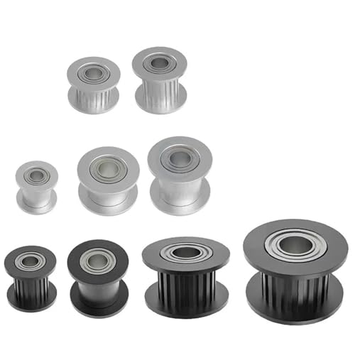 20T 2GT Zahnriemenscheibe Bohrung 3/4/5/6/8 for Breite 6/10 mm GT2 Synchronriemen 3D-Drucker -Teile Spannrolle Teilung 2 mm(Smooth 5mm,1PC_6MM SILVER) von WSJMWKW