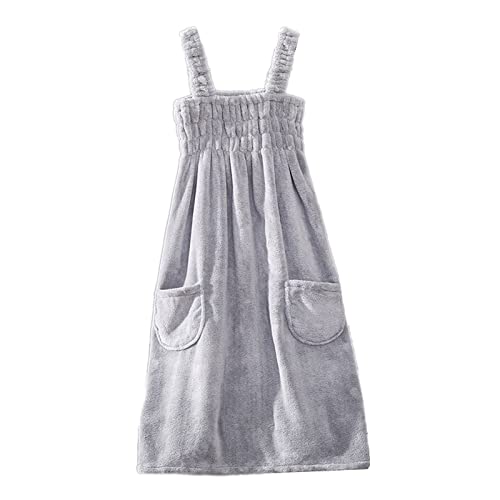 Damen Badetuch Wickelkleid mit Trägern leicht knielang Body Wraps von WSLCN
