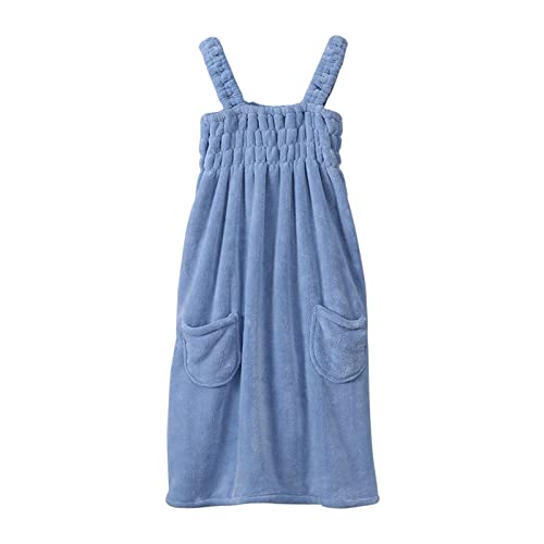 Damen Badetuch Wickelkleid mit Trägern leicht knielang Body Wraps von WSLCN