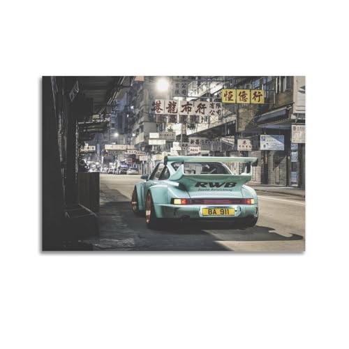 Supercar-Poster für 911 RWB Sportwagen, Rennwagen, dekorative Leinwand, Wand- und Kunstposter, Malerei, 50 x 75 cm von WSLS
