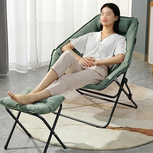 WSMYGS Schaukelstuhl-Stuhl mit Fußstützen-Set, Liege-Glider-Rocker-Lounge-Sessel mit Fußhocker, Metallgestell, für Wohnzimmer, Schlafzimmer, von WSMYGS