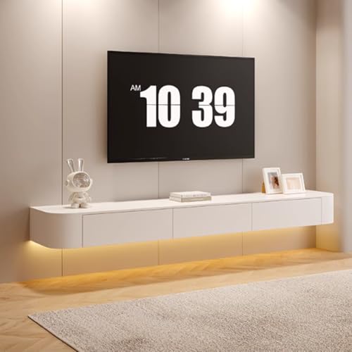 Hängender TV-Schrank, schwebender TV-Ständer aus Massivholz mit Schubladendesign, an der Wand montierte Fernsehständer, unter der TV-Konsole, für das Wohnzimmer im Schlafzimmer, ohne Licht,120CM von WSNCXFW