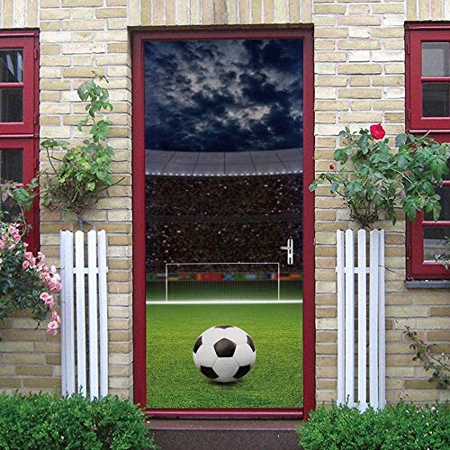 LuSeven 3D Türaufkleber für Innentüren Stadion Fußball Sport Nacht 50x125cm Türtapete Selbstklebend Türposter Fototapete Poster Tapete PVC 3D Türaufkleber Selbstklebend DIY Türbild von WSNDZDM