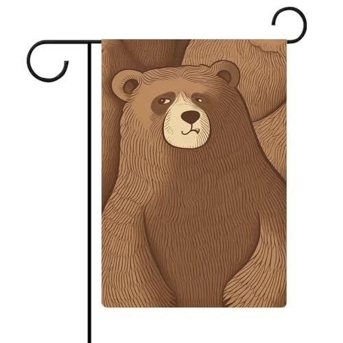 Gartenflagge, 32,6 x 47,7 cm, doppelseitig, vertikal, brauner Bär, Willkommensflagge, kleine Outdoor-dekorative Flaggen für alle Jahreszeiten, Zuhause, Terrasse, Banner, Urlaub, Bauernhaus-Dekoration Gartenflagge, 32,6 x 47,7 cm, doppelseitig, vertikal, brauner Bär, Willkommensflagge, kleine Outdoor-dekorative Flaggen für alle Jahreszeiten, Zuhause, Terrasse, Banner, Urlaub, Bauernhaus-Dekoration von WSOIHFEC