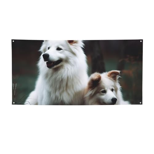 Lovely Dogs Print Party Banner Christmas Banner Birthday Bunting with Brass Grommets Party Decorations Backdrop for Christmas Wedding Winter New Year Home Decorations Party Supplies Medium von WSOIHFEC