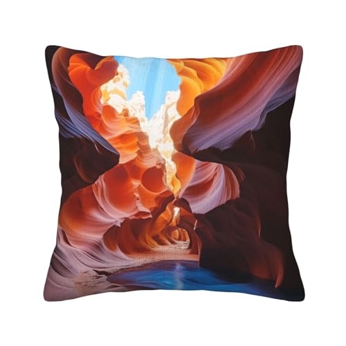 WSOIHFEC Antelope Canyon Bedruckter Kissenbezug aus weichem Kordsamt, quadratisch, für Sofa, Wohnzimmer, Heimdekoration, 45,7 x 45,7 cm von WSOIHFEC