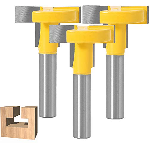 WSOOX 3 Stücke T-Nutfräser T-slot & T-Track Slotting Fräser Router Bit Set mit 8mm Schaft von WSOOX