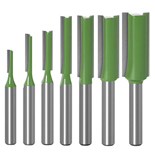 WSOOX 7 Stück 6mm Schaft Gerade Fräser Set, Nutfräser Holzfräser Fräser von WSOOX