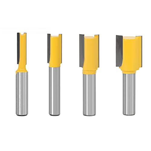 WSOOX 8mm Schaft Nutfräser Holz Oberfräse Holzfräser Fräser Gerades FräserSet Hartmetall Fräsen Werkzeug Set(4 Stück von WSOOX
