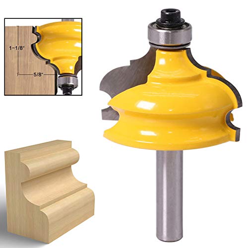 WSOOX Klassischen Römischen Ogee Besatz Router Bit 8mm Schaft, Profilfräser für Architektonisches Fräsen von WSOOX