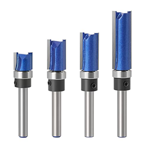 WSOOX 4 Stück Bündigfräser 6mm Schaft Bündigfräser mit mit anlaufring oben Oberfräser Nutfräser Schneidwerkzeug für Holz Bündigfräser-Set (4 Stück Bündigfräser) WSOOX 4 Stück Bündigfräser 6mm Schaft Bündigfräser mit mit anlaufring oben Oberfräser Nutfräser Schneidwerkzeug für Holz Bündigfräser-Set (4 Stück Bündigfräser) von WSOOX