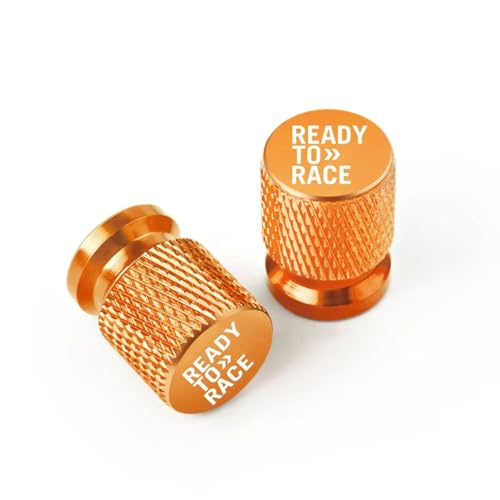 WSOPP 4 Stück Motorrad Ventilkappen für KTM Ready to Race ADV Duke 390 690 790 890 1190 Rc 1290 Adventure CNC Aluminium mit Graviertem Logo Staubdichte Reifenkappen Motorradventile,Orange Style von WSOPP