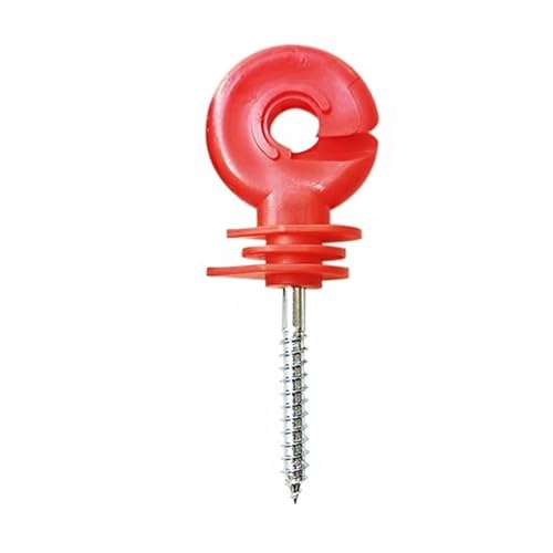100 Pcs Elektrische Zaun Isolator Schraube-in Valla Aislante Ring Post Holz Poste Isolant Weide Garten Liefert Zubehör Werkzeuge Für Seile(100 red insulators) von WSQHAO
