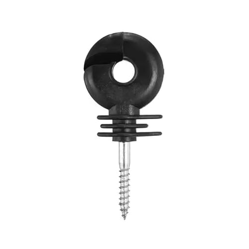 100 Stück Einschraub-Holzpfostenschraube, abgewinkelter Schlitz, hervorragende Isolierung, Zaunring-Isolator-Werkzeug, einfach zu verwenden Für Seile(Black) von WSQHAO
