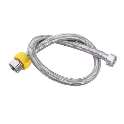 2 PCS G1/2'' Sanitär Flexible Edelstahl Nylon Geflochtene Schlauch Bad Thermoresistant Wasserhahn Waschbecken Rohr für Wasserhahn Mischbatterie(Color A,100cm) von WSQHAO