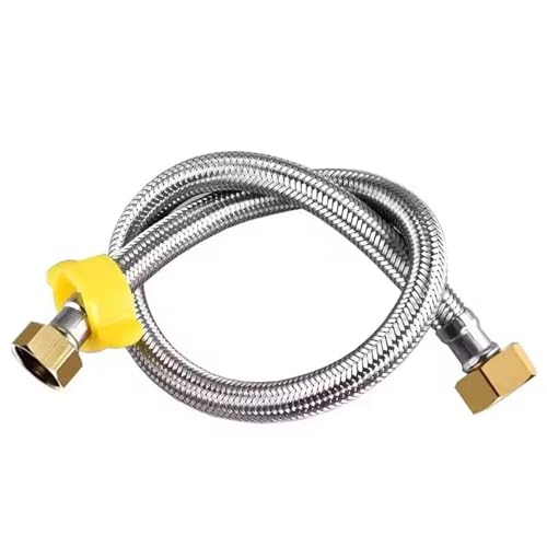 2 PCS G1/2'' Sanitär Flexible Edelstahl Nylon Geflochtene Schlauch Bad Thermoresistant Wasserhahn Waschbecken Rohr für Wasserhahn Mischbatterie(Color C,200CM) von WSQHAO