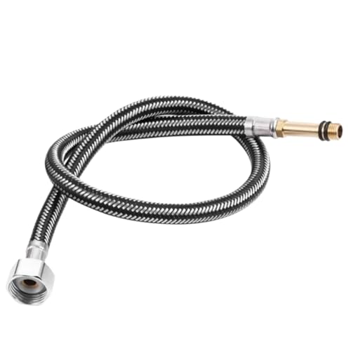 2 Pcs Edelstahl Flexible Sanitär Rohre Küche Kalt Heiß Mixer Wasserhahn Wasser Versorgung Rohr Schläuche Bad Teil für Wasserhahn Mischbatterie(Color A,60cm) von WSQHAO