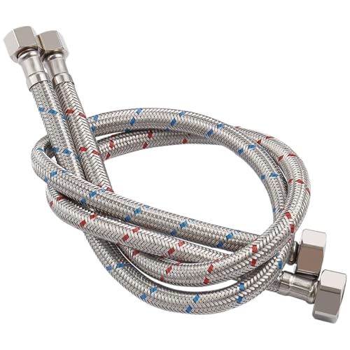 2 STÜCKE 304 Edelstahl Metall 1/2 Geflochtene Schläuche for Haushalt Heißes Und Kaltes Wasser Einlass- Auslassrohre für Wasserhahn Mischbatterie von WSQHAO