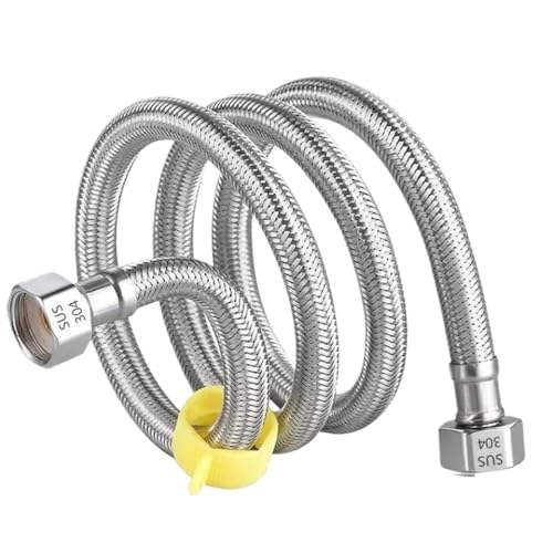 2 Stück 50/80 cm 1/2 Zoll Rohrschlauch geflochten flexible Wasserhahn Wasserleitung for Küche Badezimmer Toilette Rohr für Wasserhahn Mischbatterie(80CM) von WSQHAO