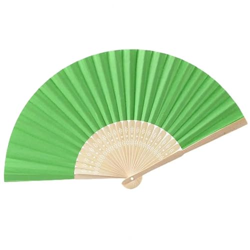 2 Stück DIY Papierfächer Hohlschnitzerei Faltfächer Erwachsene Kinder Kalligraphie Malerei Fächer Hochzeitsgeschenke Bunte Taschenfächer Für Party(Green) von WSQHAO