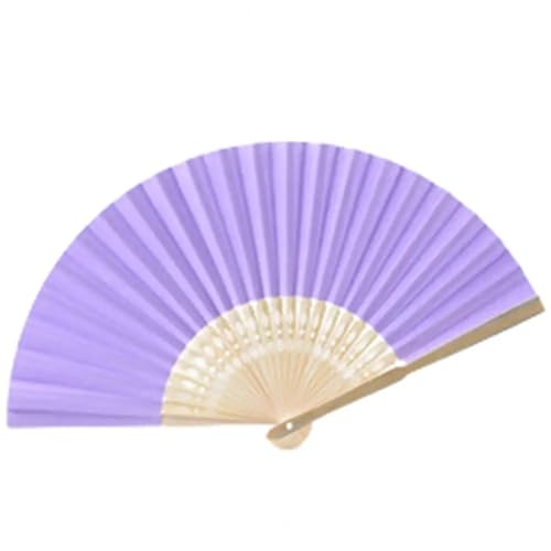 2 Stück DIY Papierfächer Hohlschnitzerei Faltfächer Erwachsene Kinder Kalligraphie Malerei Fächer Hochzeitsgeschenke Bunte Taschenfächer Für Party(Light Purple) von WSQHAO