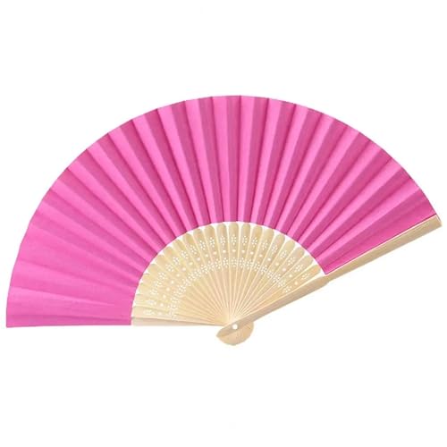 2 Stück DIY Papierfächer Hohlschnitzerei Faltfächer Erwachsene Kinder Kalligraphie Malerei Fächer Hochzeitsgeschenke Bunte Taschenfächer Für Party(Rose Red) von WSQHAO