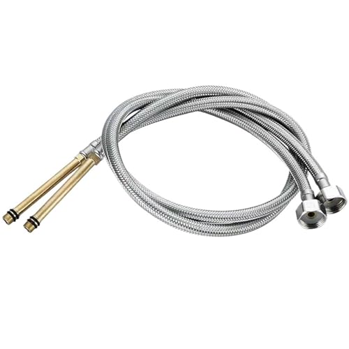 2 Stück Edelstahl Nylon Geflochtene Rohr Schlauch Silikon Sanitär Ther Moresistant Tap Becken Wasserhahn Kanal Küche Bad für Wasserhahn Mischbatterie(100cm) von WSQHAO
