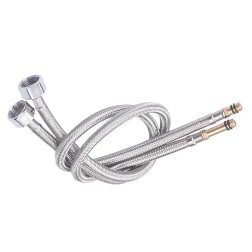 2 Stück G1/2 Zoll Edelstahl Nylon Geflochten Rohr Schlauch Silikon Sanitär Thermoresistant Wasserhahn Waschbecken Spüle Küche Bad für Wasserhahn Mischbatterie(Color B,80cm) von WSQHAO
