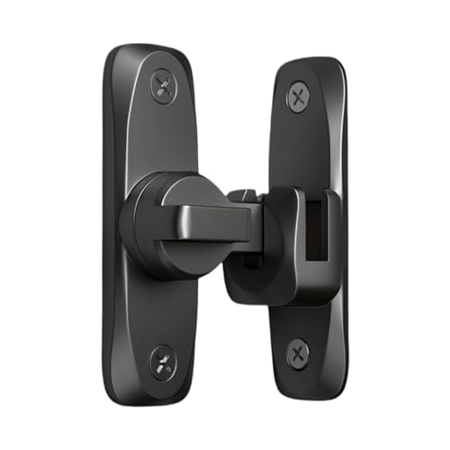 2 Stück Klappriegel aus Aluminiumlegierung, robuster Klapptürriegel, 90/180 Grad Schwingtürriegel for Tor, Scheune, Garage Für Türen(Black) von WSQHAO