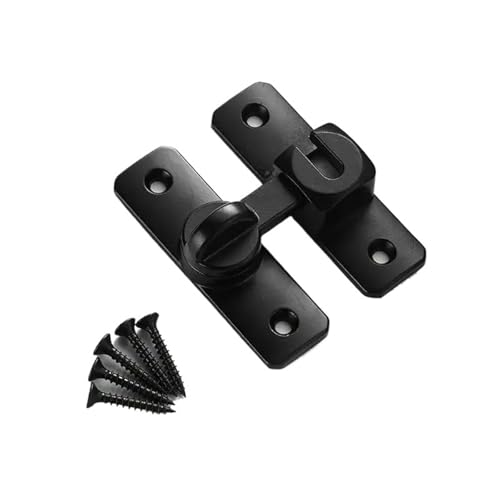 2 Stück Klapptor-Verriegelungsschloss aus Aluminiumlegierung for Holzzaunschaukeln im Freien. Robuster Türriegel aus Aluminiumlegierung ohne Durchstanzen. Für Türen(Black) von WSQHAO