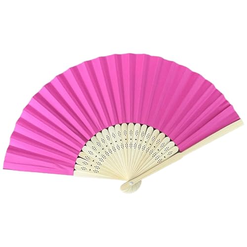 2 stücke Faltbare Papier Fan Tragbare Hochzeit Geschenke for Gäste Geburtstag Party Decor Kinder Malerei DIY Hand Für Party(Rose Red) von WSQHAO