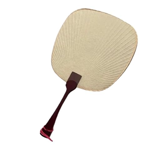 2 stücke Hause Dekoration DIY Creation Papier Fans Klassische Runde Reis Fan Holz Griff Geschenk Mini Hand Foto Requisiten Für Party(Color 1) von WSQHAO
