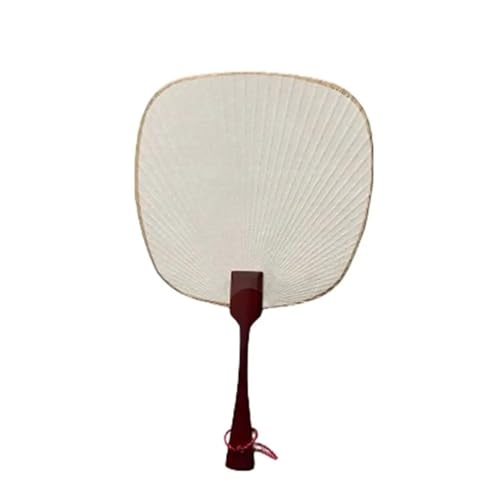 2 stücke Hause Dekoration DIY Creation Papier Fans Klassische Runde Reis Fan Holz Griff Geschenk Mini Hand Foto Requisiten Für Party(Color 2) von WSQHAO