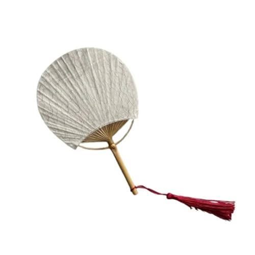 2 stücke Hause Dekoration DIY Creation Papier Fans Klassische Runde Reis Fan Holz Griff Geschenk Mini Hand Foto Requisiten Für Party(Color 3) von WSQHAO