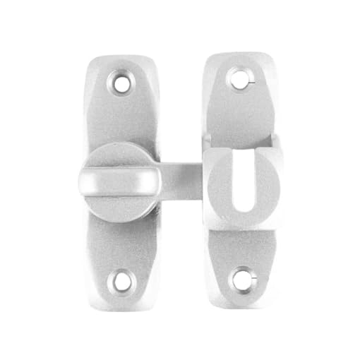 3 Stück 90/180° Schiebetürriegel Flip Gate Türschloss Diebstahlsicherung Schnallenriegel Zinklegierung Türriegel Fensterschlösser Für Türen(B Silver) von WSQHAO
