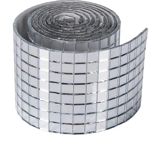5 Stück selbstklebende echte Handwerk Mini Square Spiegel Mosaik Fliesen Aufkleber for Badezimmer DIY handgemachte Heimdekoration machen Für DIY Basteldekoration(Silver) von WSQHAO