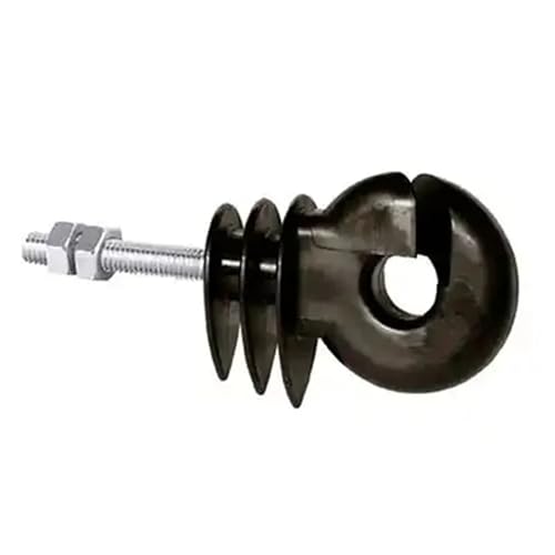 50 Stück Elektrozaun-Isolatoren for Rinderfarmen, Geflügel, Gewindering, verzinkt und for Einschrauben, Holzpfosten-Isolatoren, schwarz Für Seile von WSQHAO