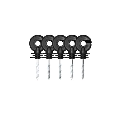 50 Stück schwarzer elektrischer Zaun-Spalier-Isolator-Zaun-Schraubring for landwirtschaftliche Garten-Tierhaltungsbedarf Für Seile von WSQHAO