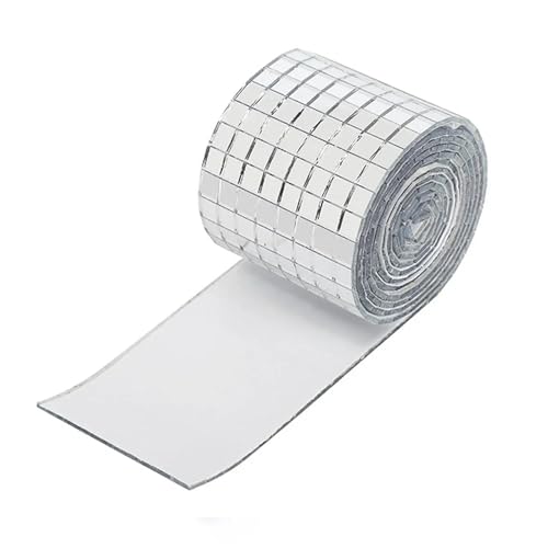 5set Disco Ball Mini Quadratische Mosaik Fliesen Spiegel Wand Aufkleber Dekorative Selbst-Adhesive DIY Zubehör Ein Meter 5x5 Mm Für DIY Basteldekoration(Silver,30x4cm) von WSQHAO