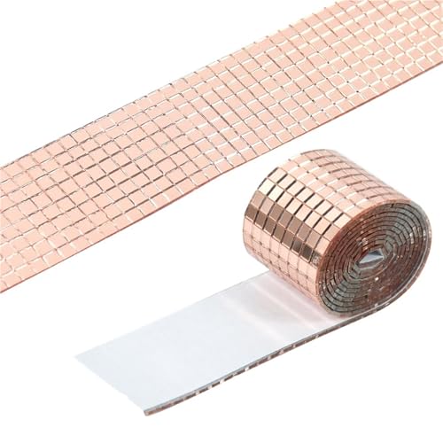 5set Selbstklebende Echtglas Handwerk Mini Quadrat Spiegel Mosaik Fliesen Dekorative DIY Zubehör 5 * 5mm Für DIY Basteldekoration(Red) von WSQHAO