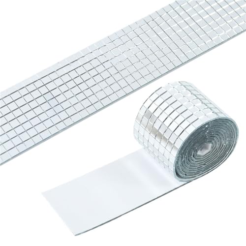 5set Selbstklebende Echtglas Handwerk Mini Quadrat Spiegel Mosaik Fliesen Dekorative DIY Zubehör 5 * 5mm Für DIY Basteldekoration(Sliver) von WSQHAO