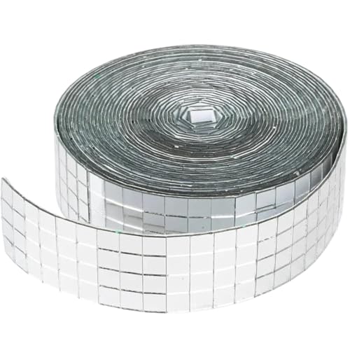 5x5mm 10x10mm Raster 1meter Selbstklebende Quadratische Mosaikfliesen Splitterspiegel Blatt for DIY Handade Craft Wandaufkleber Für DIY Basteldekoration(4cmx2meters,10x10mm Grids) von WSQHAO