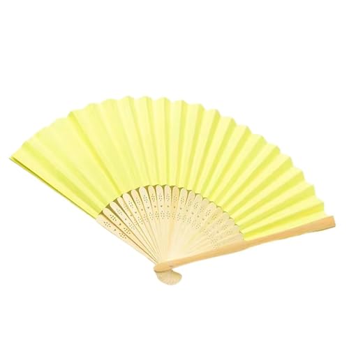 6 stücke Handfächer Papier Faltfächer Party Dekorative Modische Einfache Blank Bonbonfarbenen Kann DIY Für Party(Lemon Yellow) von WSQHAO