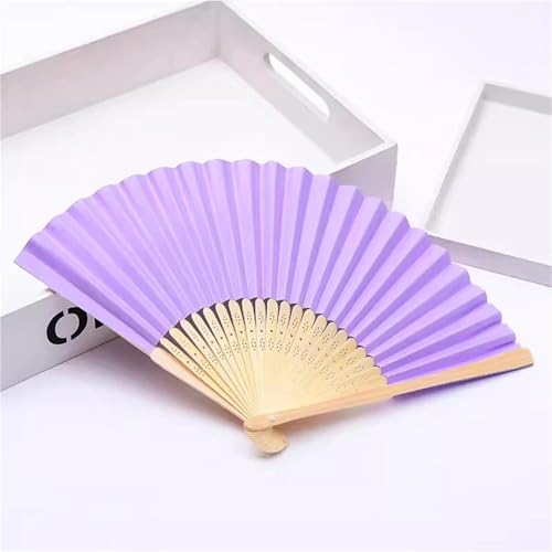 6 stücke Handfächer Papier Faltfächer Party Dekorative Modische Einfache Blank Bonbonfarbenen Kann DIY Für Party(Light purple) von WSQHAO