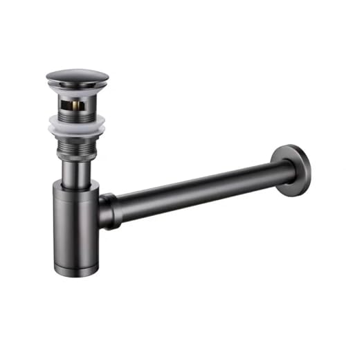 Abflüsse Set Messing Runde Siphon Desodorierung Badezimmer Eitelkeit Becken Rohr Abfall mit Pop-Up-Abtropffläche FüR Waschtisch(Type 2) von WSQHAO
